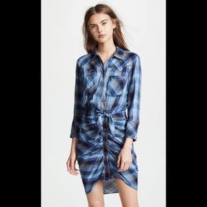 Veronica Beard Sierra Rushed Plaid Dress Size 2